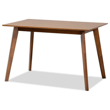Bowery Hill Transitional Walnut Brown Finished Wood Dining Table