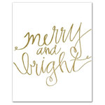 DDCG - Gold Merry and Bright Canvas Wall Art, 16"x20", Unframed - Spread holiday cheer this Christmas season by transforming your home into a festive wonderland with spirited designs. This Gold "Merry and Bright" Canvas Print makes decorating for the holidays and cultivating your Christmas style easy. With durable construction and finished backing, our Christmas wall art creates the best Christmas decorations because each piece is printed individually on professional grade tightly woven canvas and built ready to hang. The result is a very merry home your holiday guests will love.