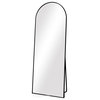 Easly 17x58 Arched Aluminum Framed Full Length Mirror Standing Floor Mirror, Black