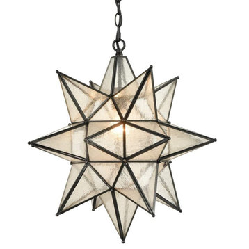 Movarian Pendant Light Vintage Star Pendant Lamp With Black Finish