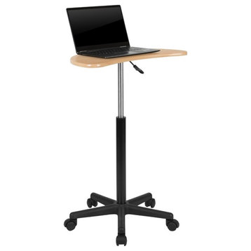 Flash Furniture Mobile Adjustable Laptop Desk in Maple and Black