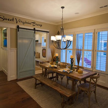 sliding barn door painted in contrasting color