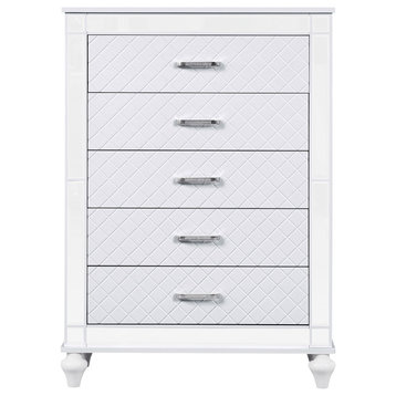 Livorno White 5-Drawer 36" W Chest of Drawers