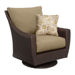 Highland Patio Motion Lounge Chair, Meadow with Aphrodite Spring Throw Pillow - Outdoor Lounge Chairs
