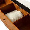 Belinda Upholstered Flip Top Storage Bench, Walnut