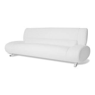 Zuri furniture modern armondo swivel armchair in two tone white microfiber leather and accent new arrivals