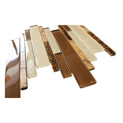 Stone Pieces and Brown Glass and Beige Marble Aliminum Stone Glass Mosaic Tile R - Home Accessories & Decor