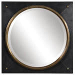 Uttermost - Uttermost Tobiah Modern Square Mirror - This Contemporary Mirror Is Constructed Using A Solid Wood Frame With Copper Cladding, Finished In A Lightly Oxidized Dark Bronze And Antiqued Copper Sheet Accents. The Mirror Has A 1" Bevel.
