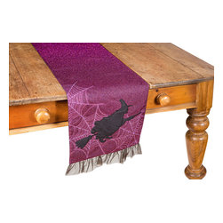 Xia Home Fashions - Witching Hour Halloween Table Runner, Purple, 13"x36" - Table Runners