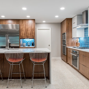 Blue Midcentury Escher Kitchen