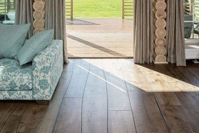 Inspiration for a rustic living room remodel in New York