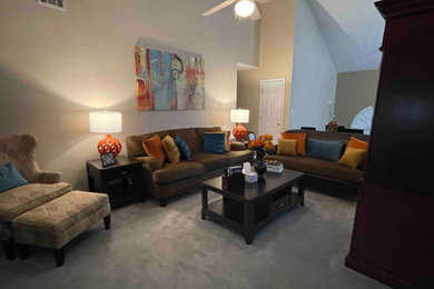 Example of a trendy family room design in Atlanta