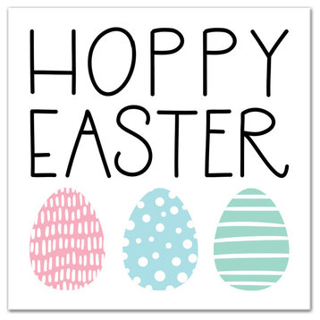 Hoppy Easter Eggs 16x16 Canvas Wall Art