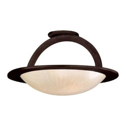 Corbett Lighting - Corbett Lighting Semi Flush Cirque Brown Suede - Flush-mount Ceiling Lighting
