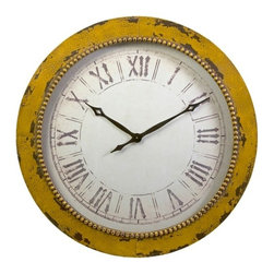 IMAX CORPORATION - Bryony Yellow Wall Clock - Wall Clocks