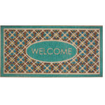 Mohawk Home - Mohawk Home Retro Tiles Chestnut 2' x 4' Door Mat - Azul blue, mahogany brown, sunny yellow and midnight navy colors combine in Mohawk Home's Retro Tiles Entry Mat. Ideal for both indoor and outdoor entryways, these resilient doormats offer the dependable durability for use in high traffic spaces and areas exposed to the elements. These doormats are made from 100% recycled rubber with a polyester surface, giving the material a new life as a multifunctional entryway accent for any household. This decorative doormat features a subtle textured surface that absorbs moisture and helps remove dirt and debris from your shoes. Low-profile height offers ideal functionality for high traffic areas and in entryways as it will not obstruct doors from opening or closing. This doormat offers low maintenance upkeep - simply vacuum, shake out, or sweep off debris, spot clean with a solution of mild detergent and water. Do not bleach. Air dry. Dry flat.