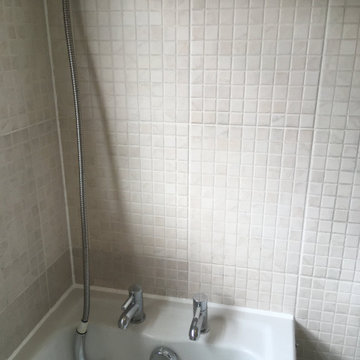 Glazed Ceramic Mosaic Bathroom Tiles Restored in Levenshulme