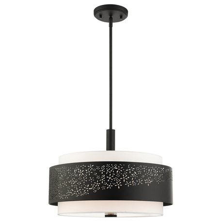 LIVEX LIGHTING 46254-04 Noria 4 Lt Black Chandelier