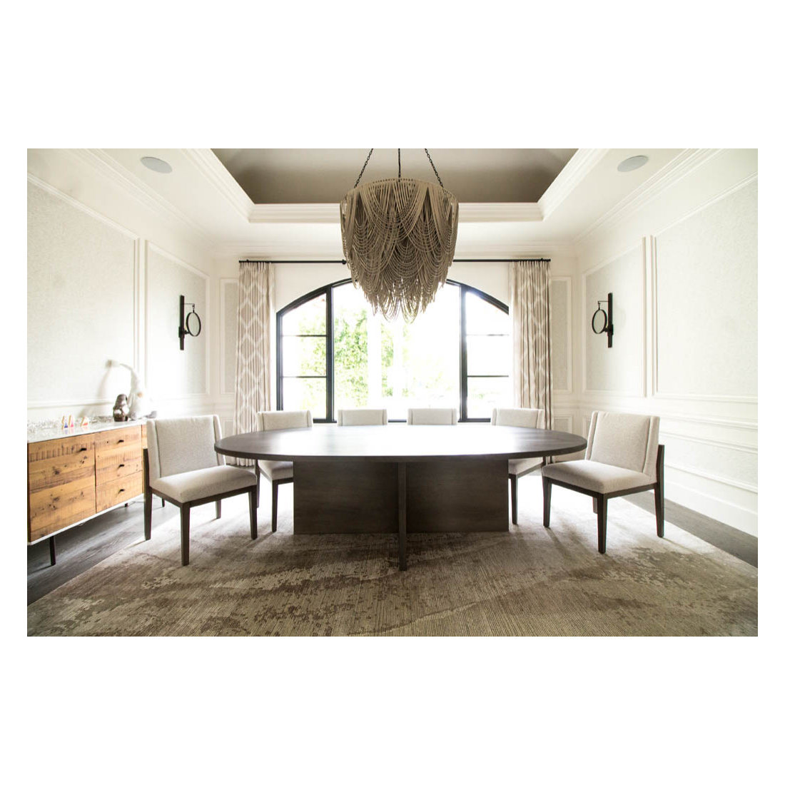 KEITH OVAL PEDESTAL DINING TABLE
