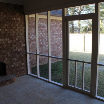 Screened in Back Porch with Fireplace