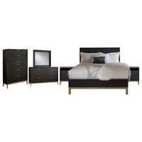 Modus Kentfield 6 Piece Cal King Bedroom Set With Chest, Black Drifted ...