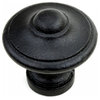 Round Black Wrought Iron Cabinet Knob 1.5"