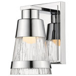 Z-Lite - Z-Lite 1923-1S-CH-LED Ethos - 4.7" 8W 1 LED Wall Sconce - Upgrade the ambiance of bathroom lighting in a masEthos 4.7" 8W 1 LED  Chrome Chisel Glass *UL Approved: YES Energy Star Qualified: n/a ADA Certified: n/a  *Number of Lights: Lamp: 1-*Wattage:8w LED bulb(s) *Bulb Included:Yes *Bulb Type:LED *Finish Type:Chrome