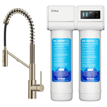 Purita 2-Stage Carbon Water Filtration with Filter Kitchen Faucet, Fs-1000 With Kff-2631sfacb