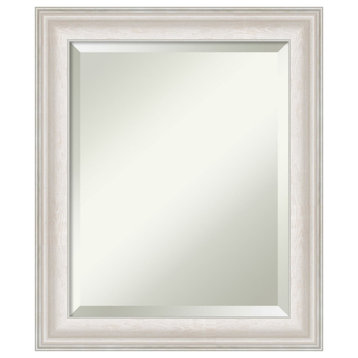 Trio White Wash Silver Beveled Wall Mirror - 20.5 x 24.5 in.
