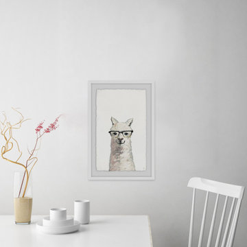 "Llama Professor" Framed Painting Print