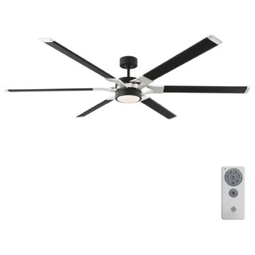 Visual Comfort Fan Loft 72" 6 Blade LED Ceiling Fan, Midnight Black