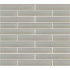 Country Cottage Light Taupe Glass Subway Tile, 2"x12" Tiles, Set of 6