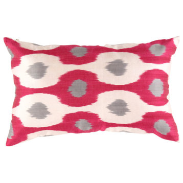 Decorative Throw Ikat Velvet Pillow 16''x24''