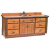 Hickory 6 ft. Log Vanity, Without Top, Double
