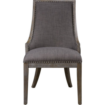 Aidrian Charcoal Gray Accent Chair, Gray