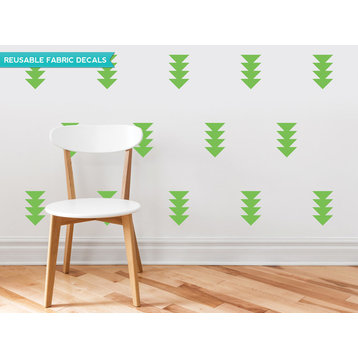 Four Triangle Arrow Fabric Wall Decals, Set of 32, Green