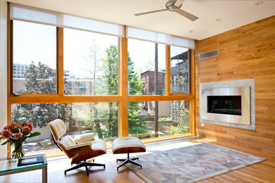 Family room - modern family room idea in New York