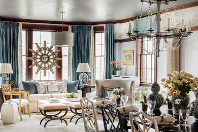Transitional dining room photo in Boston