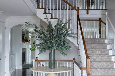 Example of a large transitional foyer design in New York
