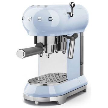 50's Retro Style Aesthetic Espresso Coffee Machine, Pastel Blue