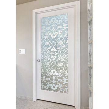 Interior Prehung Door or Interior Slab Door - Floweret - Primed - 24" x 80"...