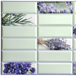 Dundee Deco - Violet Green Lavender Flowers 3D Wall Panels, Set of 5, Covers 25.6 Sq Ft - Dundee Deco's 3D Falkirk Retro are lightweight 3D wall panels that work together through an automatic pattern repeat to create large-scale dimensional walls of any size and shape. Dundee Deco brings a flowing, soothing texture with a touch of luxury. Wall panels work in multiples to create a continuous, uninterrupted dimensional sculptural wall. You can cover an existing wall with wall tiles or disguise wallpaper or paneled wall. These modern wall tiles create a sculptural and continuous dimensional surface to any room setting through patterning. Dundee Deco tile creates a modern seamless pattern on a feature wall or art piece.