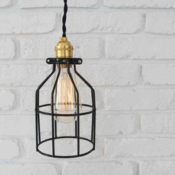 Open Cage Pendant Light in Black - Pendant Lighting
