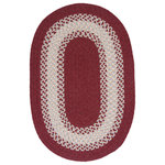 Colonial Mills - North Ridge Bordered Indoor Rug Rustic Farmhouse Wool NG79 Berry, 8'x11' Oval - A sophisticated palette of colors creates an inviting and smart look in this wool-blend braided rug.