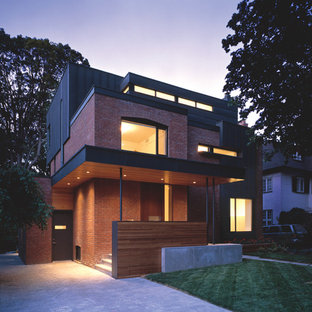 Moderne Häuser mit Backsteinfassade Ideen, Design & Bilder - August