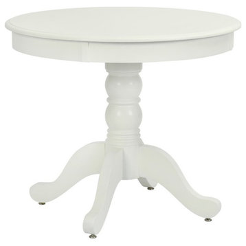 Homycasa 35.8" White Round Pedestal Dining Table with Solid Wood Legs