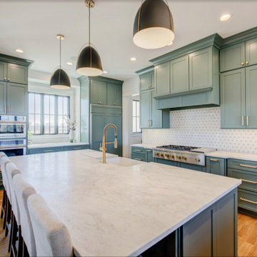 Sage green kitchen