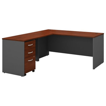 Series C 66W L Shaped Desk with Drawers in Hansen Cherry - Engineered Wood