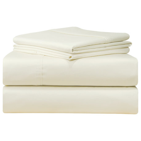 Pointehaven 500TC Deep Fitted Sheet Set, White, King