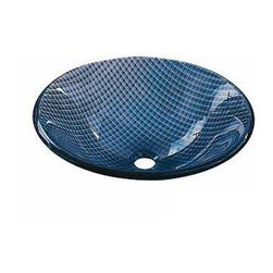 Lyon Blue Color Glass Vessel Bathroom Sink - Bathroom Sinks